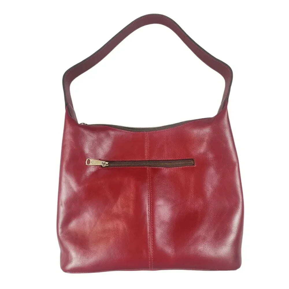 Patricia Nash Elia‎ Hobo shoulder bag ruby red leather purse belt and buckle
